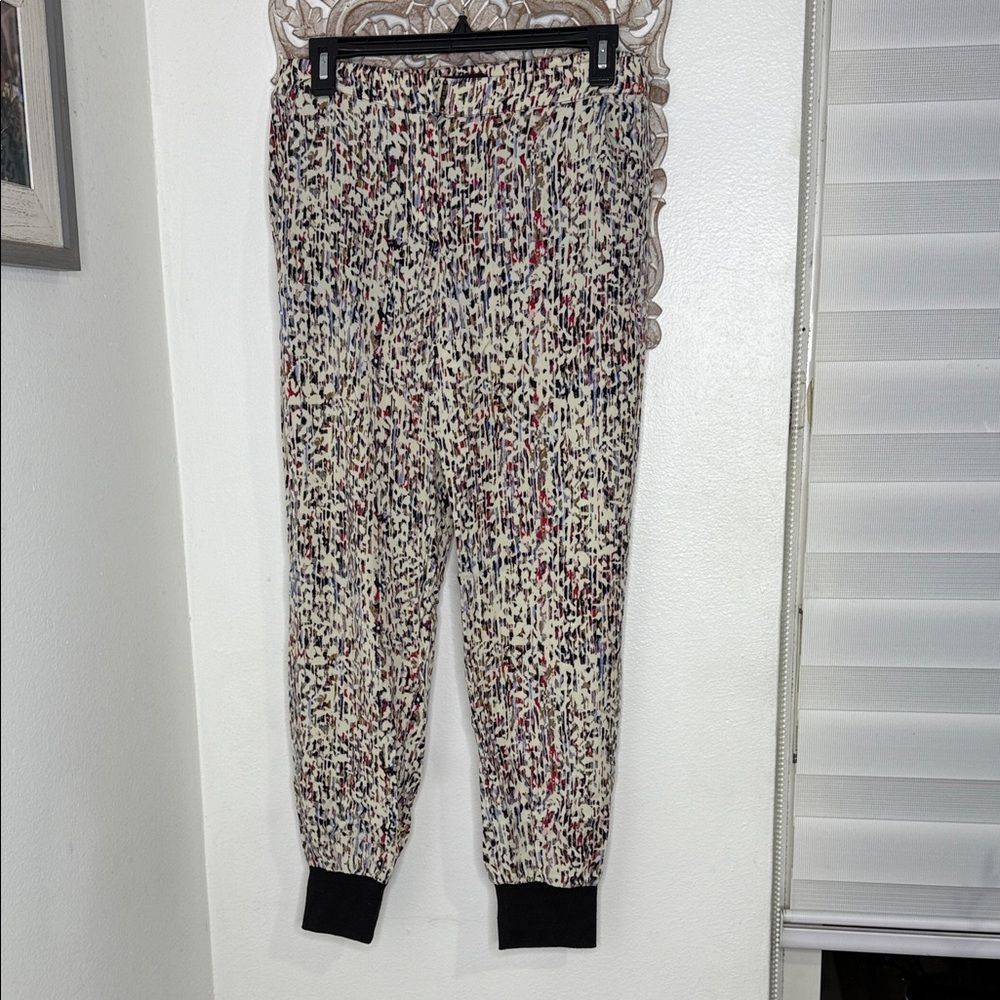 A/X Armani Exchange Patterned Ankle Pants with Black Cuffs